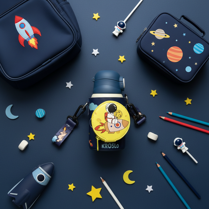 KROSLO Starship Sipper - space theme flat lay