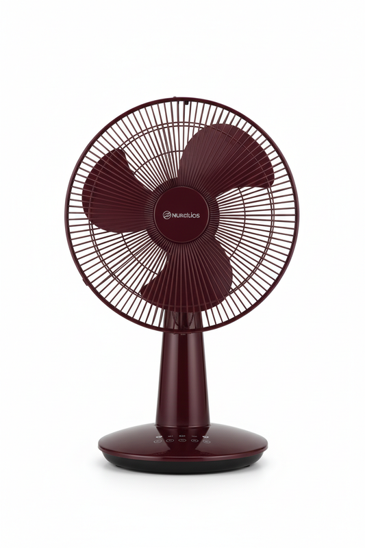 Table Fan Maroon - White Background Clean Shot