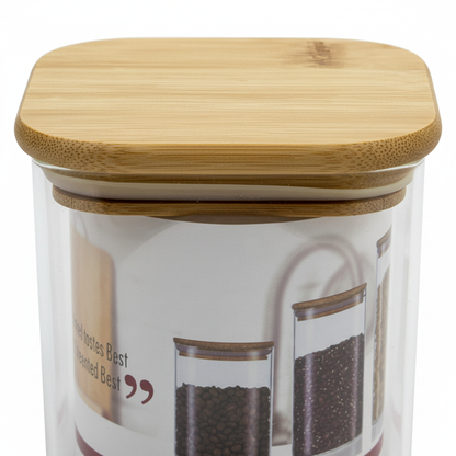Sanjeev Kapoor DELIGHT jar - close-up detail of glass and bamboo lid