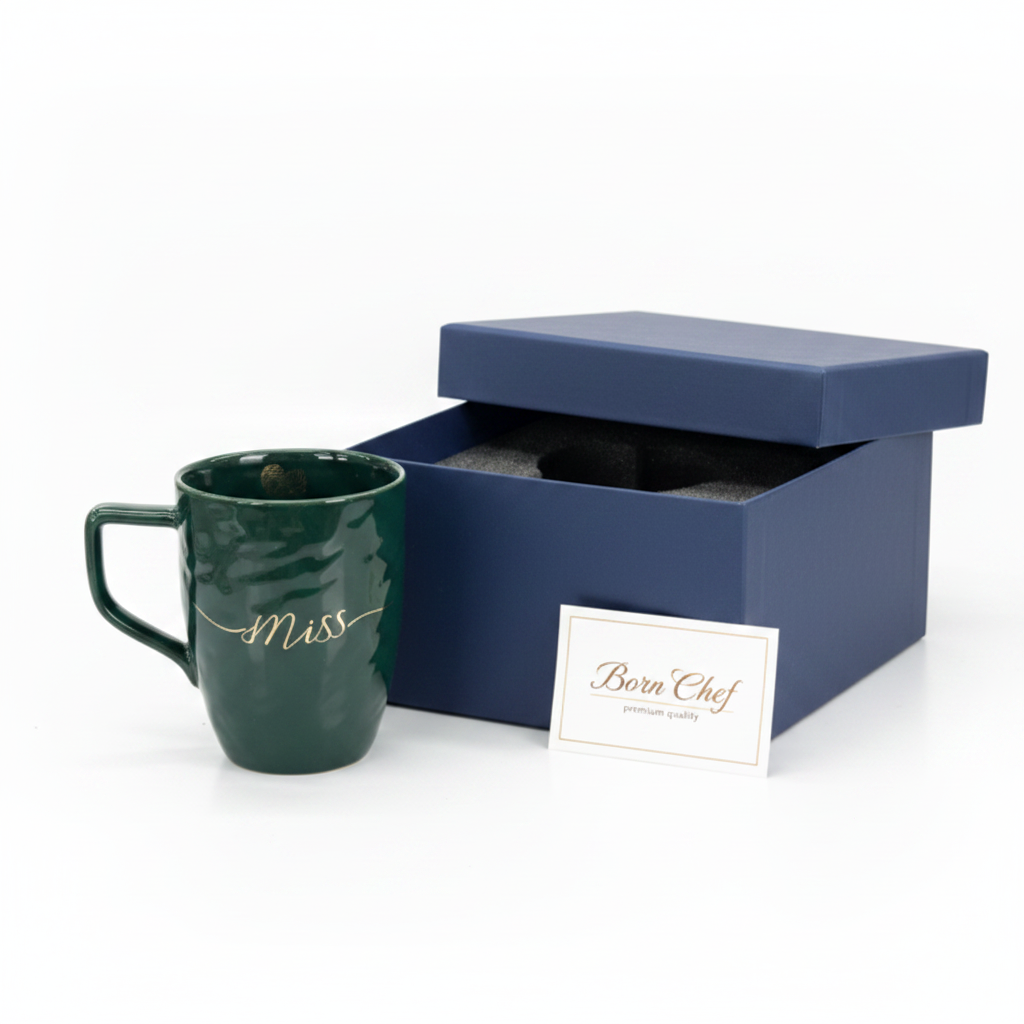 Forest Green Miss Mug with Navy Gift Box