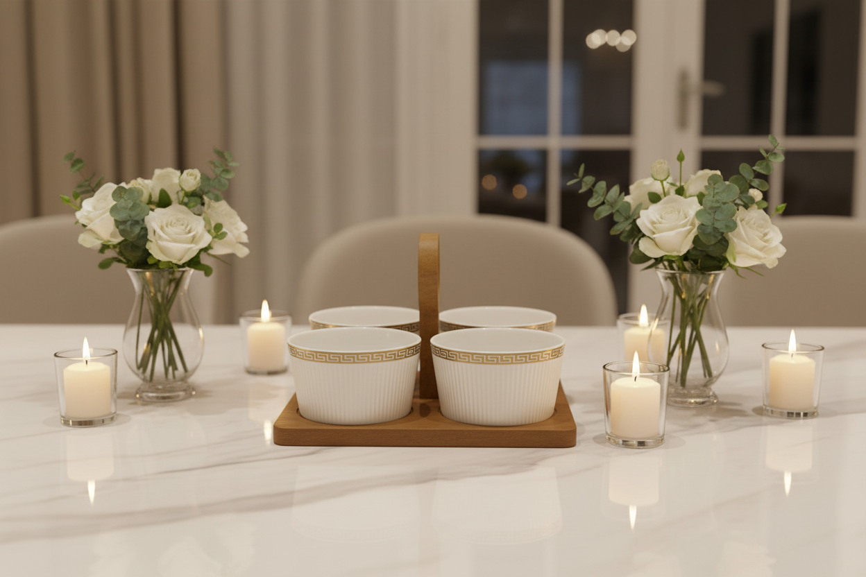 Yamasin Greek Key Bowl Set - Dinner Party Lifestyle