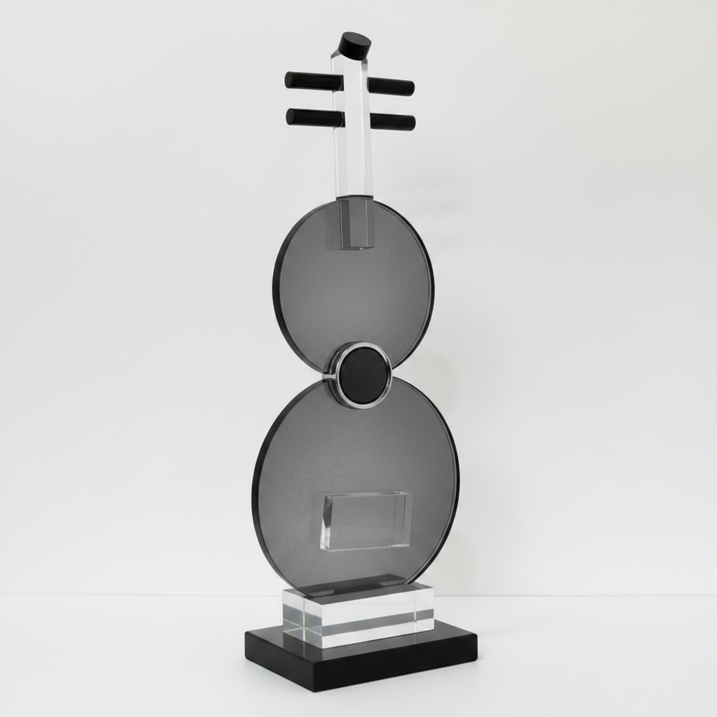 Grey Disc Sculpture - Front 3/4 View