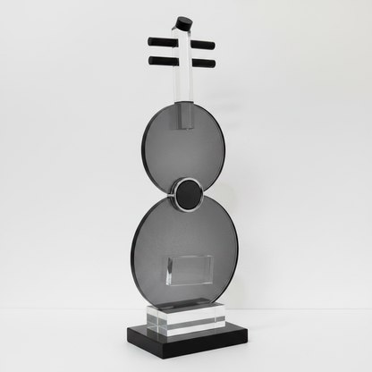 Grey Disc Sculpture - Front 3/4 View
