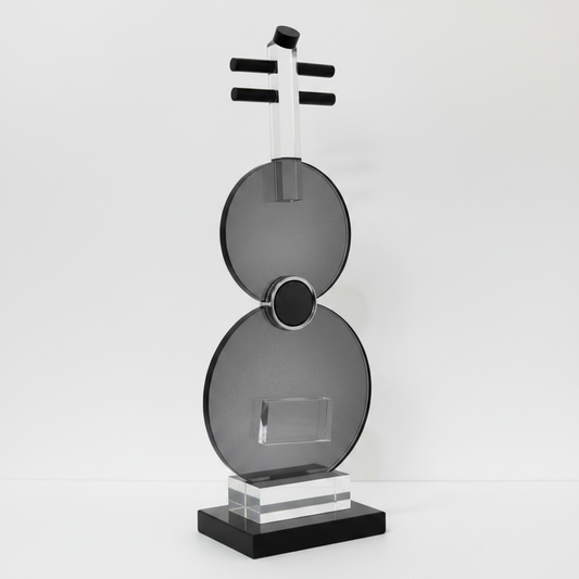 Grey Disc Sculpture - Front 3/4 View