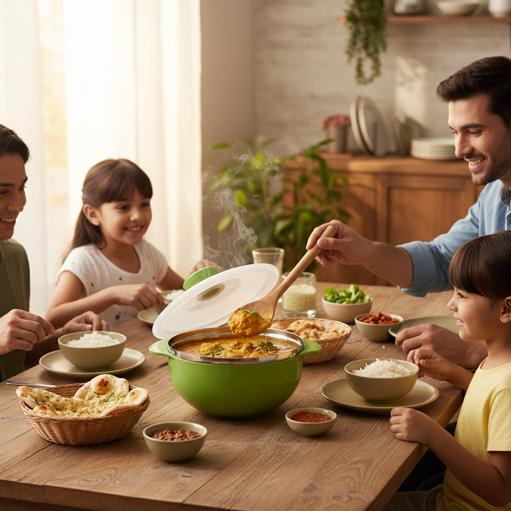 Apex Serving Bowl Green - Lifestyle Dining Table Shot