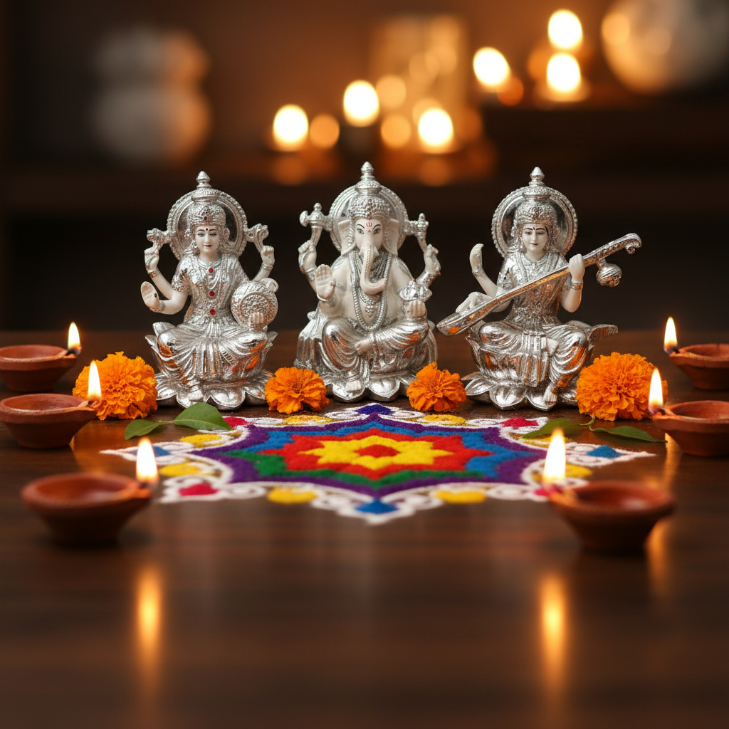 Silver Trio Idol Diwali Festive Lifestyle