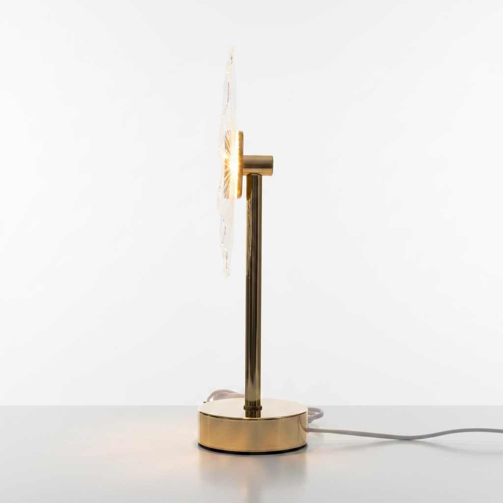 3D Acrylic Flower Lamp - Side Angle View