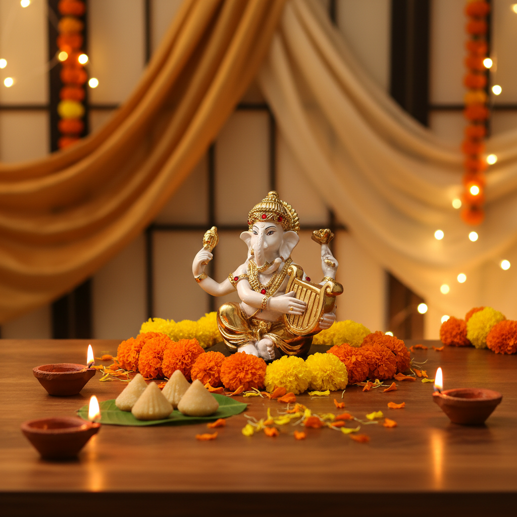 Ganesha Veena Idol Ganesh Chaturthi Lifestyle