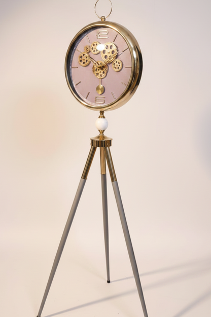 Luxury Tripod Floor Clock - Three-Quarter Angle