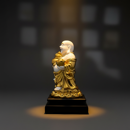Laughing Buddha Figurine – Side Profile View