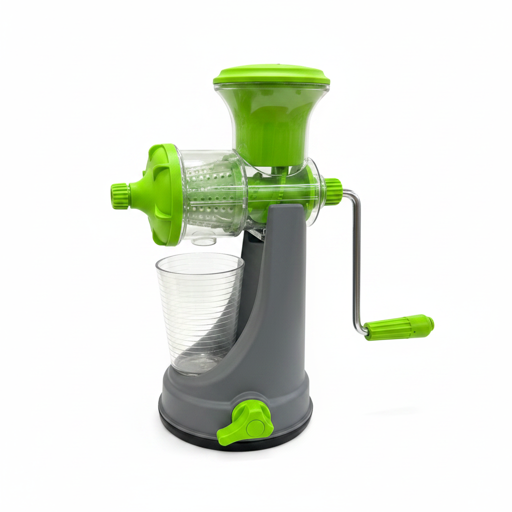 Manual Juicer Green Grey - Three-Quarter Angle