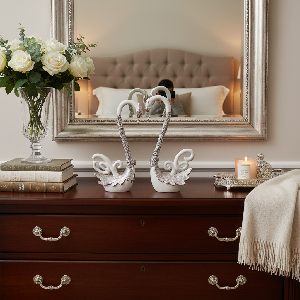 White Silver Swan Pair - Lifestyle Shot