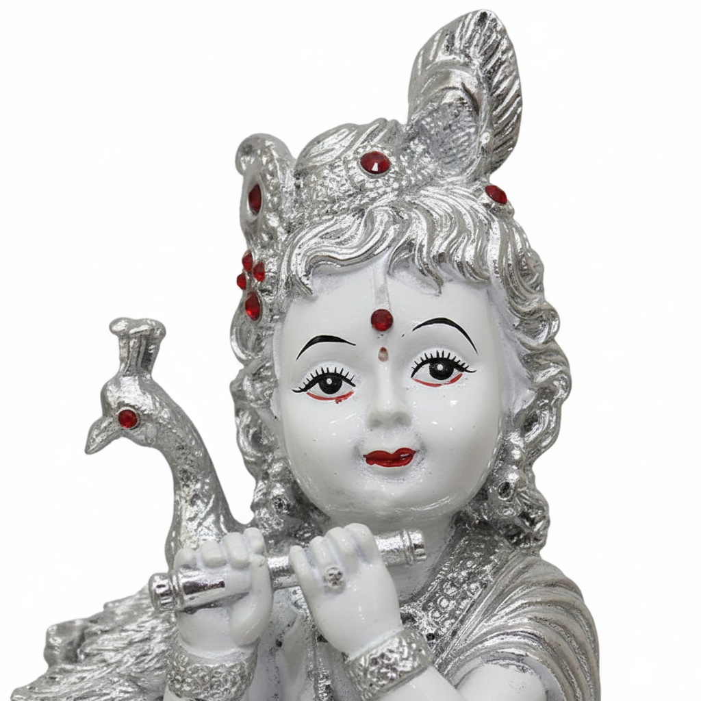 Silver Bal Gopal Face Close-up