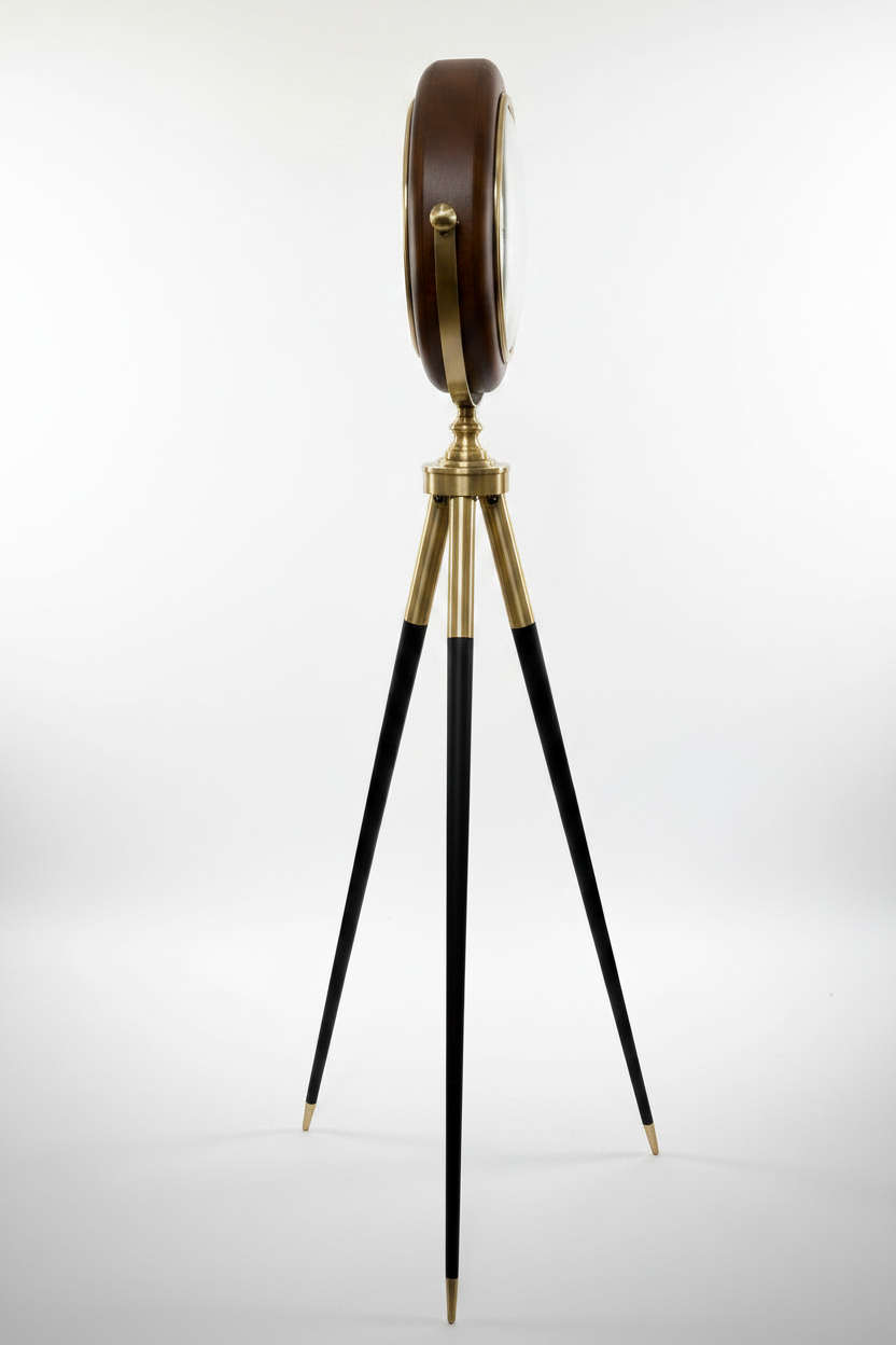 Vintage Antique Tripod Floor Clock - Side Profile