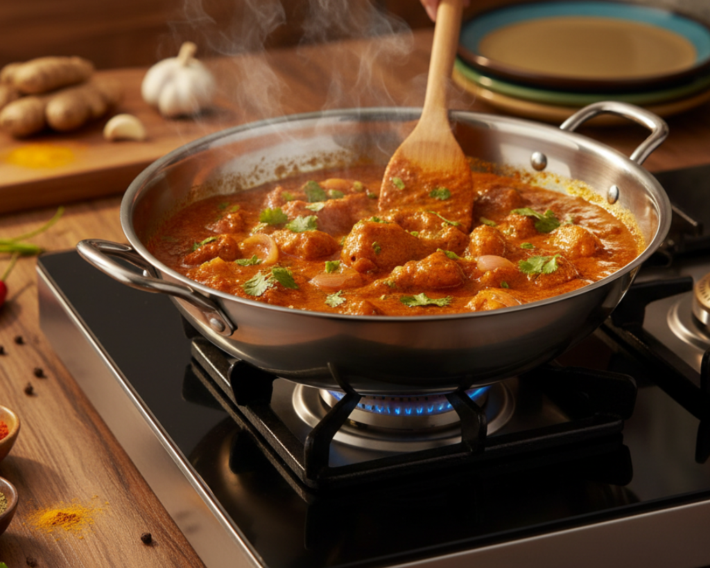 Born Chef Stainless Steel Kadai – Handle Close-up