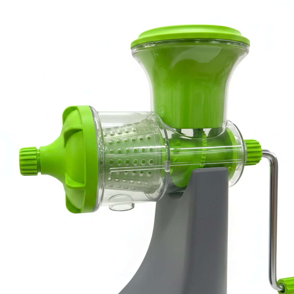 Manual Juicer Green Grey - Close-up Strainer & Spout