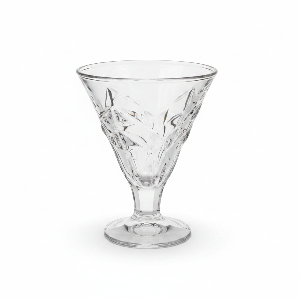 Crystal Dessert Cup - White Background Angle View