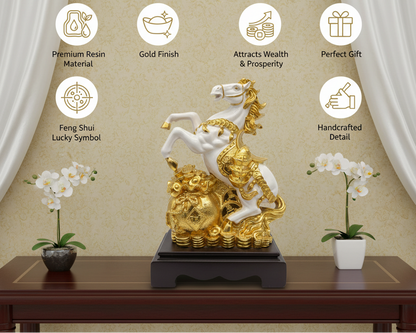 Gold Horse Figurine - Benefits Infographic