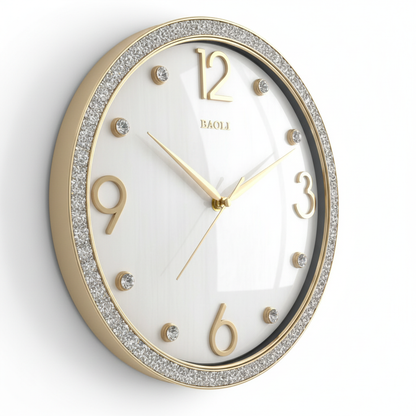 Baoli Round Wall Clock - Three Quarter Angle
