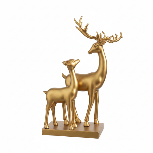 Gold Deer Family Figurine - Right Side Profile