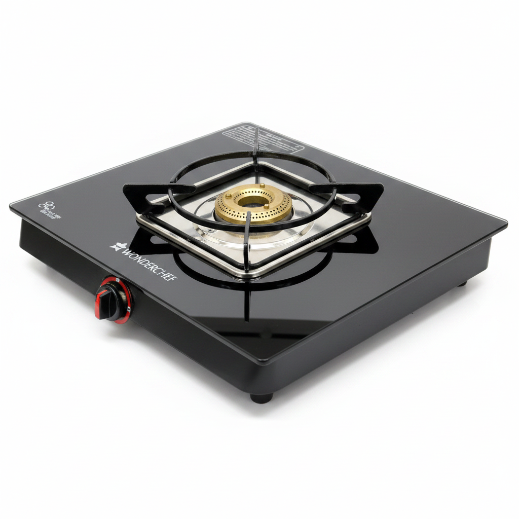 Wonderchef Single Burner Gas Stove - Three-Quarter Angle