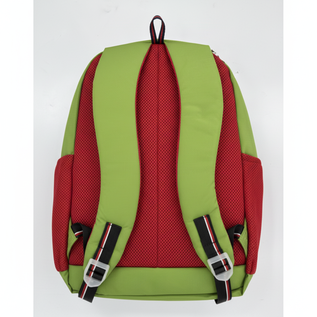 Tommy Hilfiger Green Red Backpack Back View