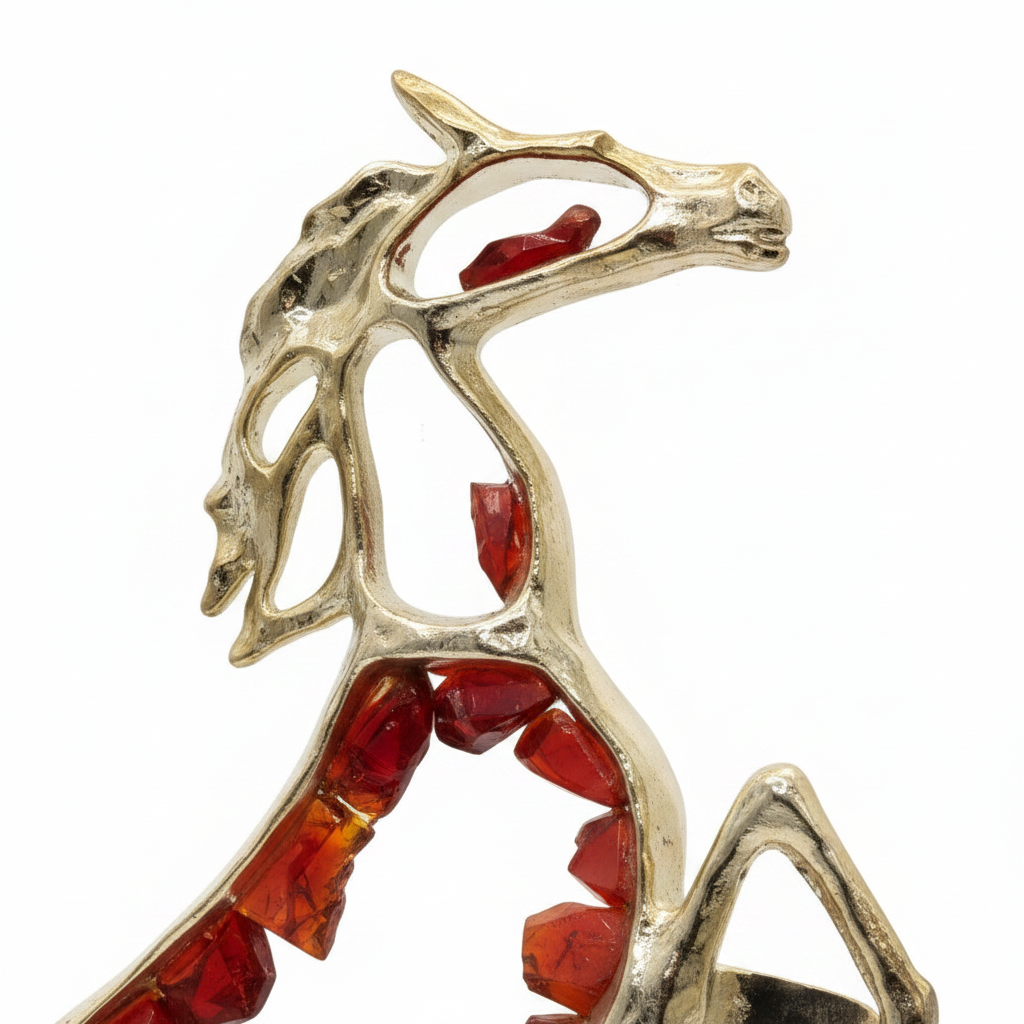 Red Crystal Horse - Close-up Detail