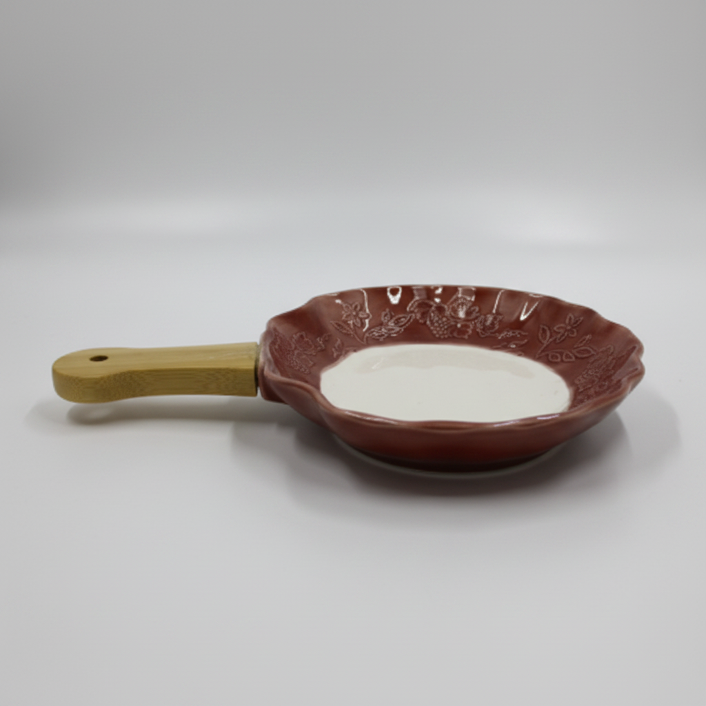 Fusion Snack Dish Brown Wavy - Side Angle View