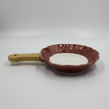 Fusion Snack Dish Brown Wavy - Side Angle View