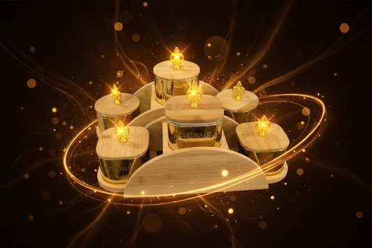 Gold Canister Set - Creative Ad Concept with Glowing Golden Accents
