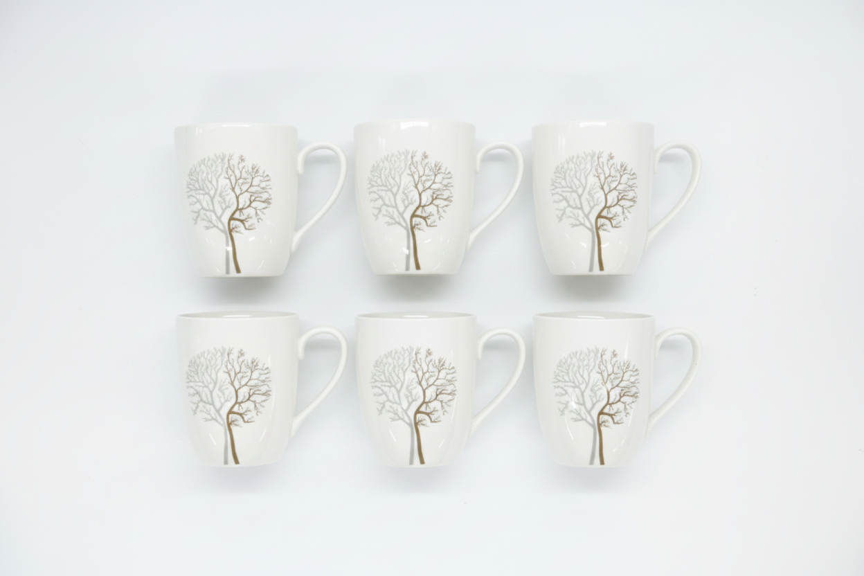 BORN Chef Tree of Life Mug Set of 6 White Background