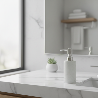 White Speckled Soap Dispenser - Lifestyle Scene