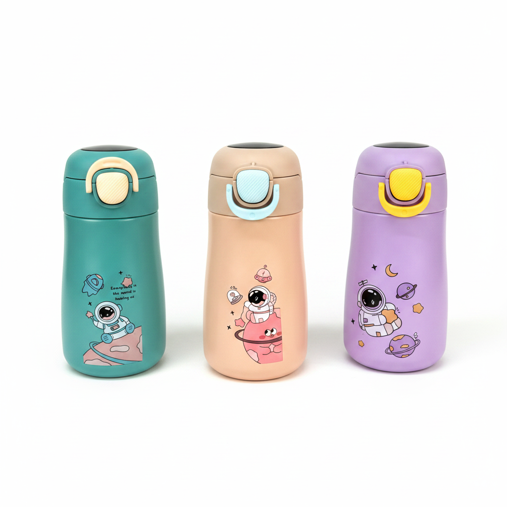 Kids Vacuum Bottle - White Background All 3 Colors