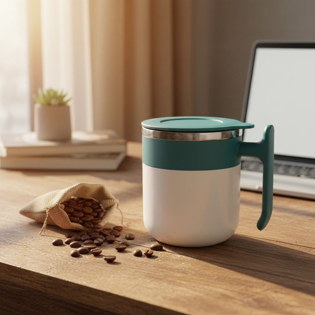 Apex 2-Tone Mug Lifestyle Shot Desk Coffee