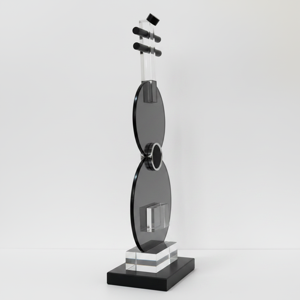 Grey Disc Sculpture - Left Side Profile