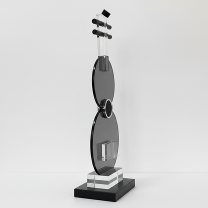 Grey Disc Sculpture - Left Side Profile