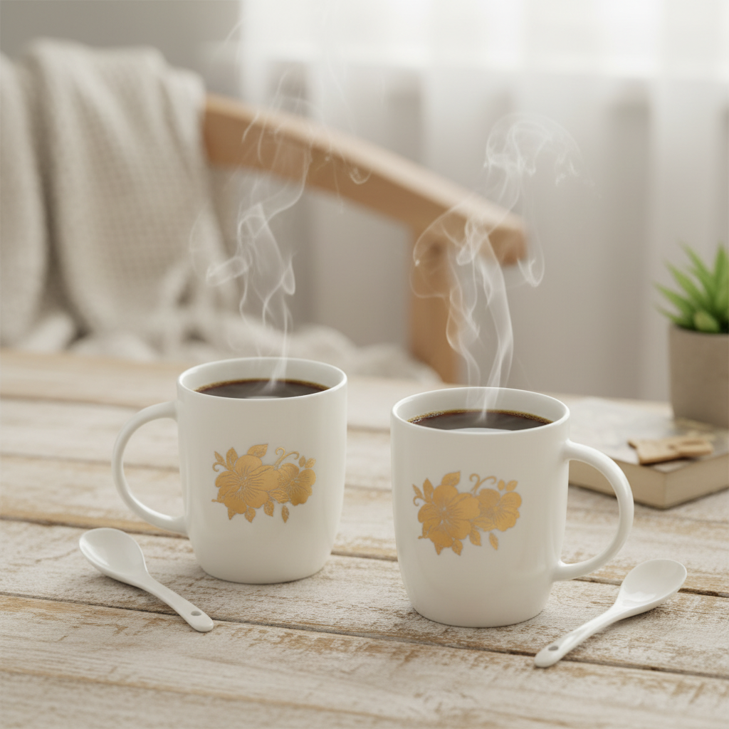 Couple Coffee Mug Set Lifestyle Morning Shot