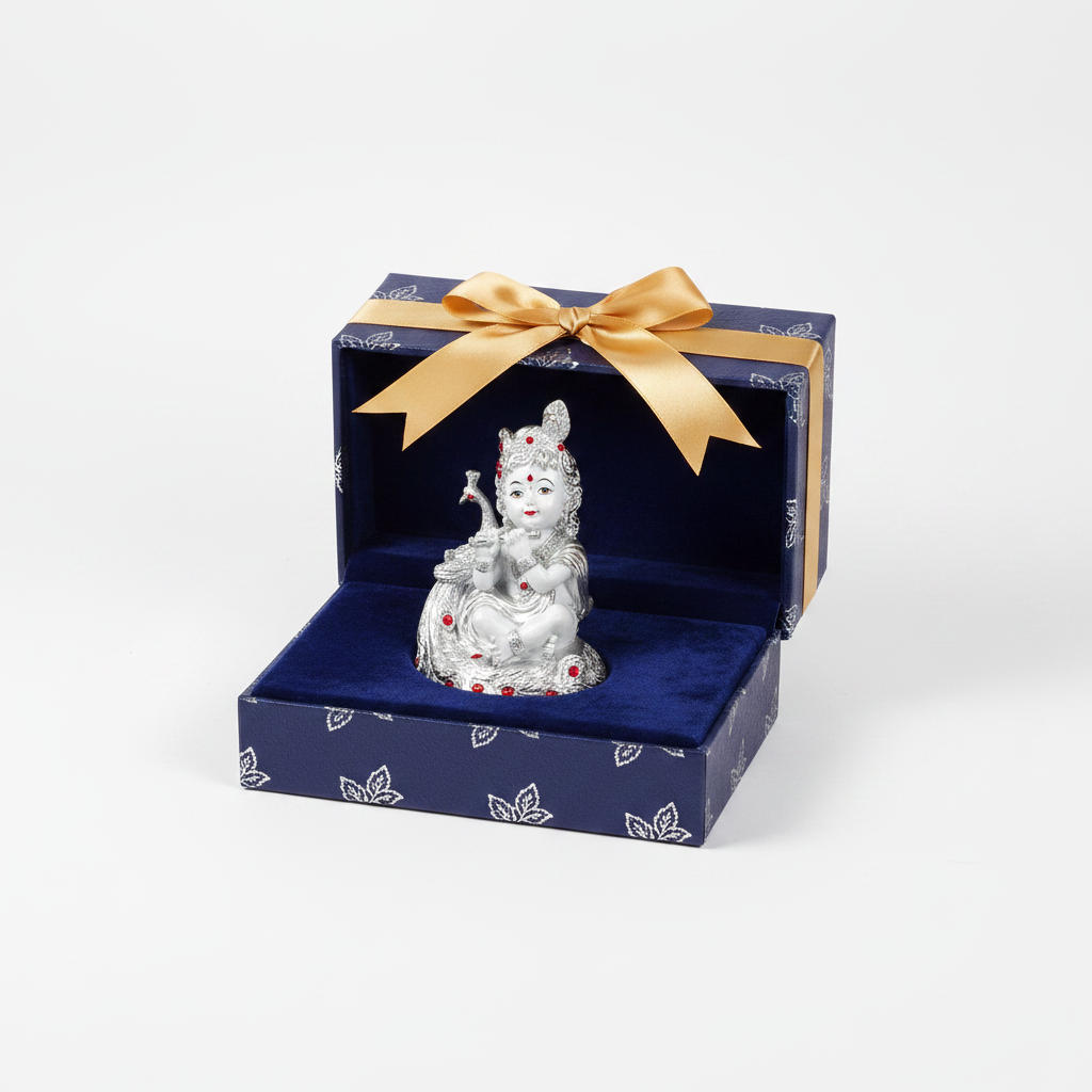 Silver Bal Gopal Gift Box Presentation