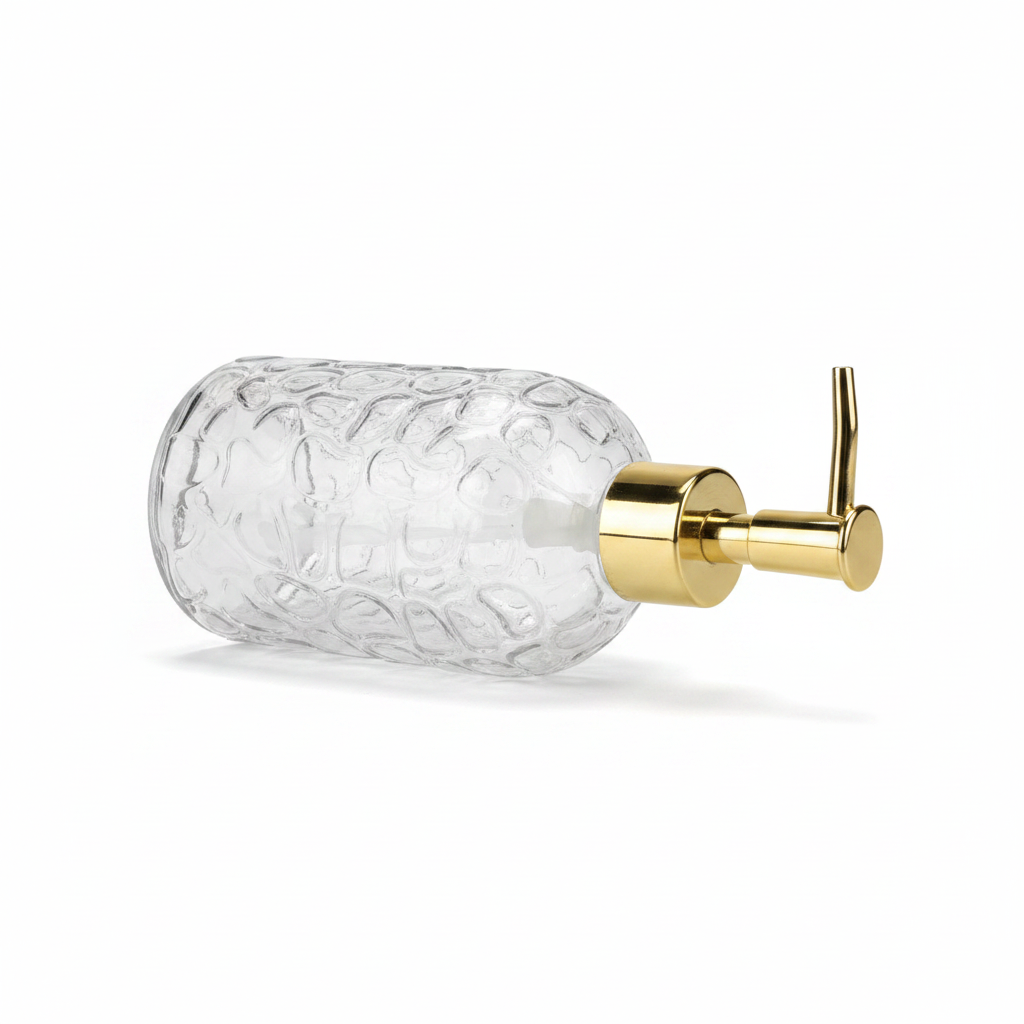 Clear Glass Dispenser - 3/4 Right Elevated