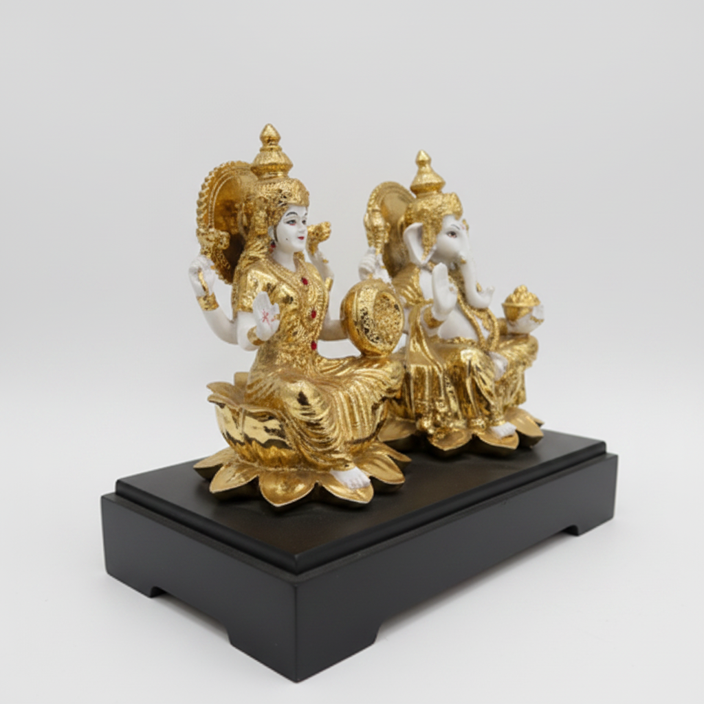Lakshmi Ganesha Idol Pair Right Angle