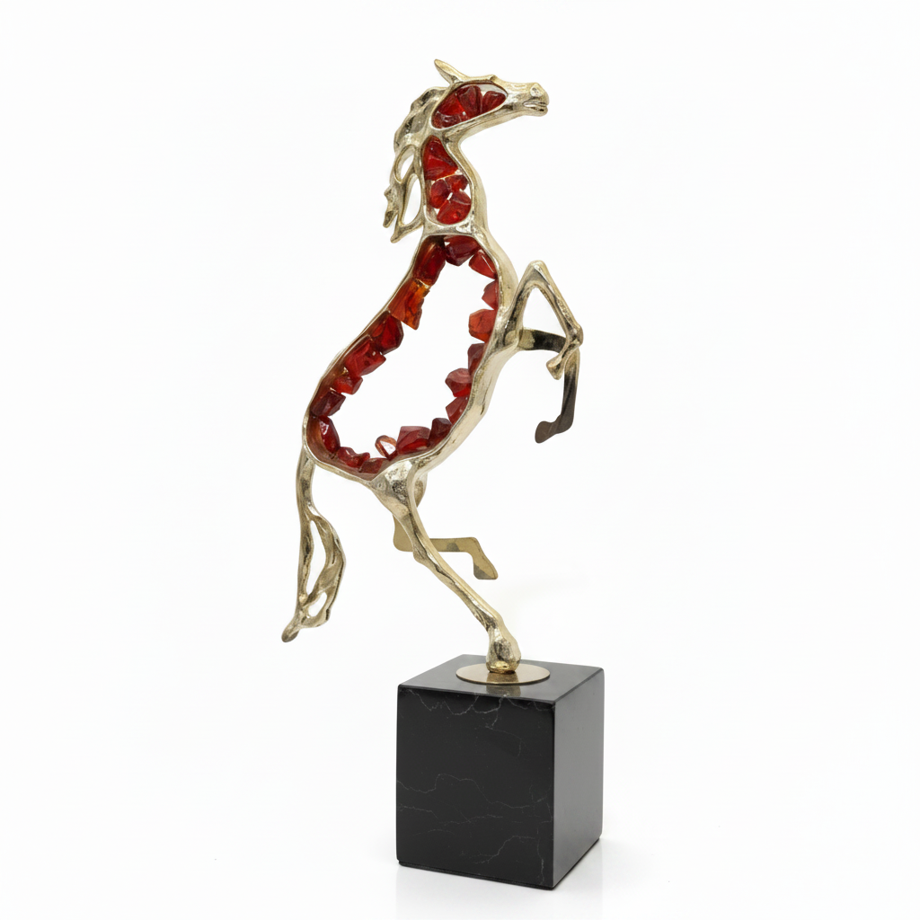 Red Crystal Horse - Left Side Profile