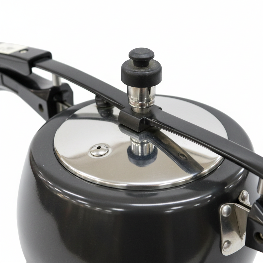 Hard Anodised Pressure Cooker - Close-up Safety Valve