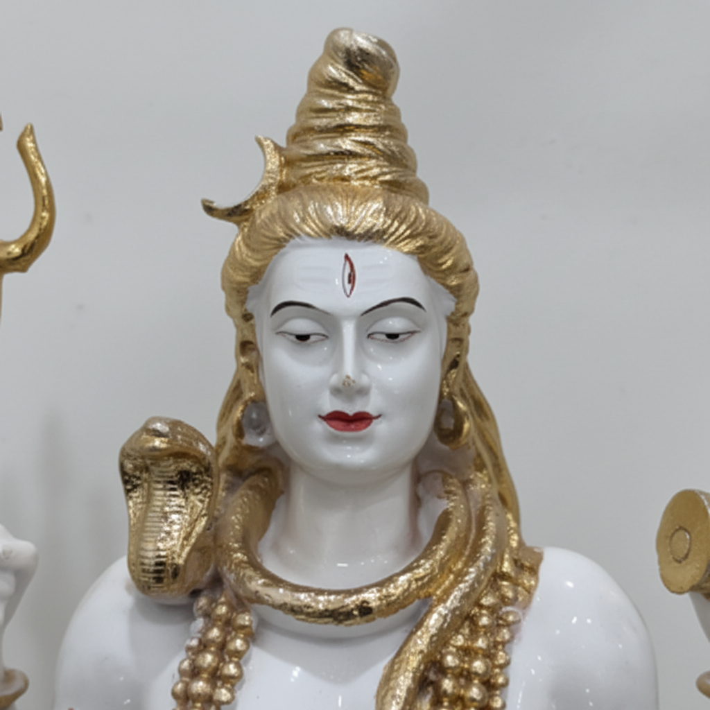 Lord Shiva divine face third eye serene expression close up