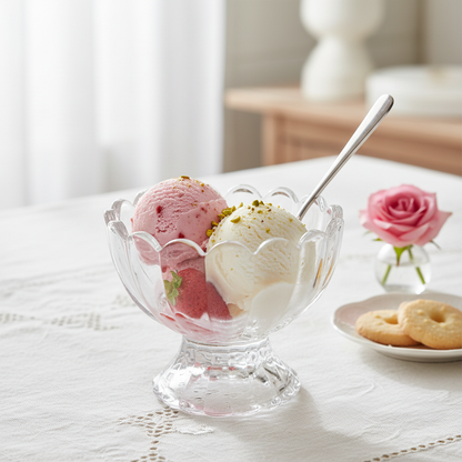 Rohn Glass Cup with Ice Cream Scoops - Lifestyle Shot