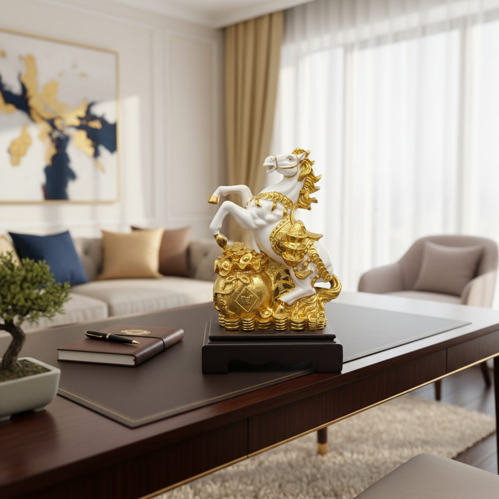 Gold Horse Figurine - Lifestyle Scene