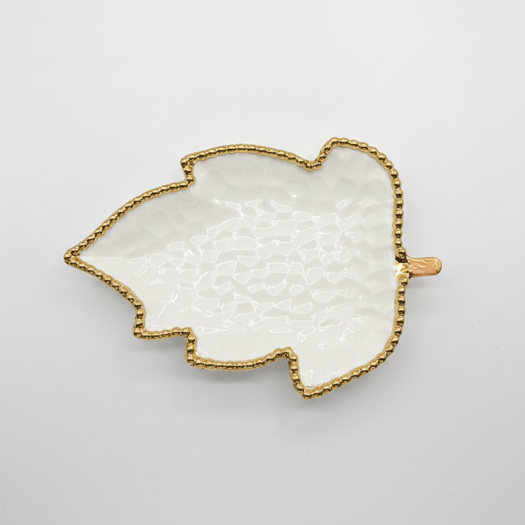 Fusion Leaf Dish - Top View White Background