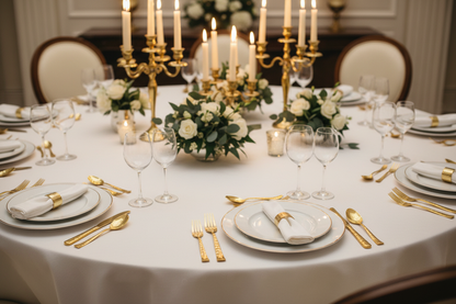 Gold Plated Cutlery Set - Fine Dining Table Lifestyle