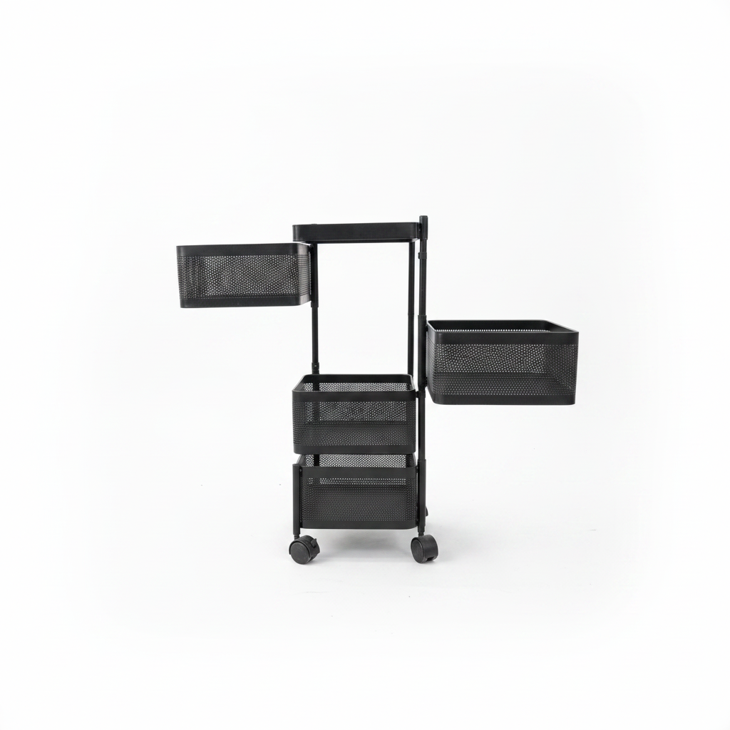 Black Organizer Cart - White Background Product Shot