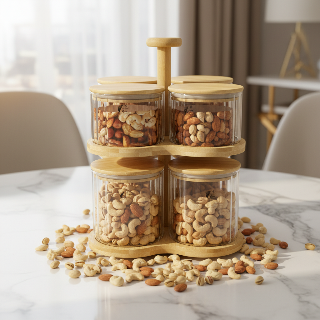 Bamboo Organizer - Marble Table Lifestyle Shot