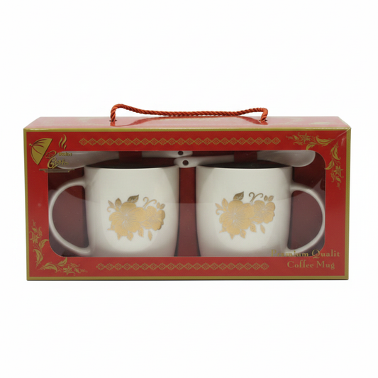 Premium Mug Gift Set in Red Gift Box with Rope Handle